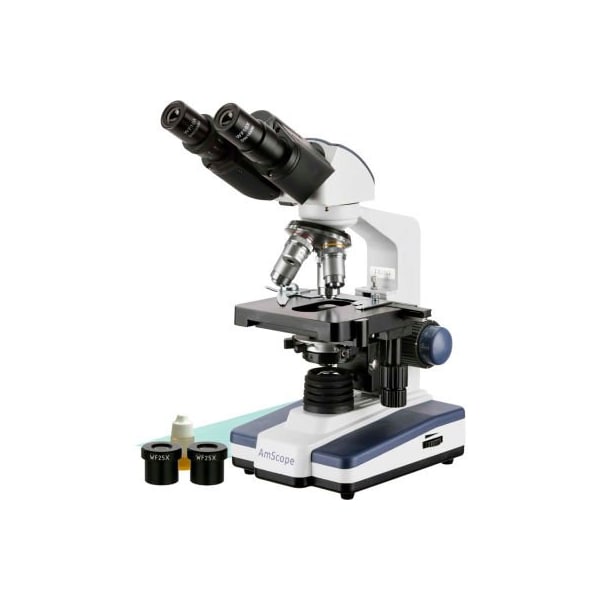 AmScope B120C 40X-2500X LED Lab Binocular Compound Microscope with 3D-Stage